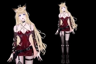 design and rigging 2d vtuber model anime style, live2d vtuber model for stream