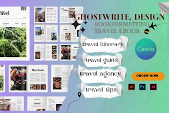 ghostwrite design format travel guide ebook, travel itinerary, travel agency