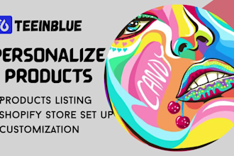 personalize print on demand product in teeinblue shopify store