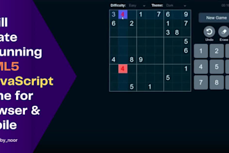 create a stunning HTML5 and javascript 2d game for browser, mobile, and desktop