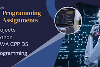 do python programming, assignment, ai,m, ds, java cpp r and projects