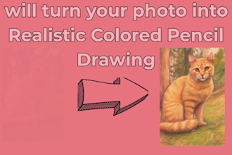 create a realistic colored pencil portrait from your photo