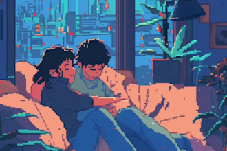 create retro 8bit style pixel art background illustrations pixel art animation