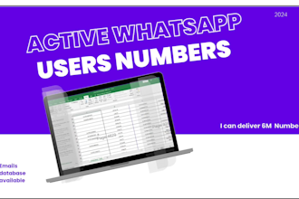 deliver a verified active whatsapp number database for your business