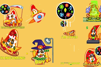 do crypto telegram stickers, animated stickers, crypto coin, meme coin art