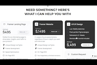 design and develop framer landing page for startups
