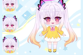 design and rig chibi vtuber emotes, stream emotes, chibi anime emotes, pngtuber