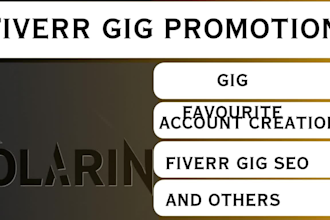 fiverr gig promotion gig favourite gig marketing fiverr creation seo and others