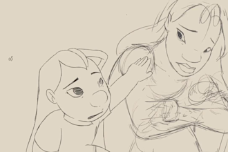 create 2d traditional animation, rough sketch character, pencil drawing video
