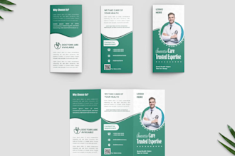 do bi or trifold brochure print, company annual report or brochure design
