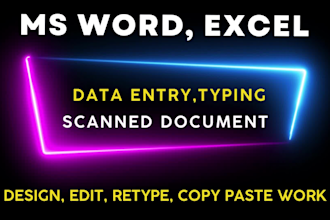 design, edit, word document, thesis, letterhead, retype, copy paste work
