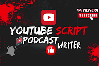 write youtube script, podcast, scriptwriting, finance, stock, crypto, true crime