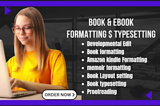 developmental editing, proofreading, formatting for memoirs, fiction novels, kdp