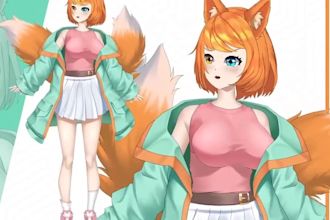 draw and rig live2d vtuber model, 2d vtuber model, anime vtuber commission