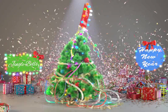 customize with logo and text in funny christmas video