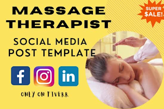 give you massage therapy template for your social media