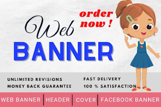 design awesome web banner, header, cover and facebook banner