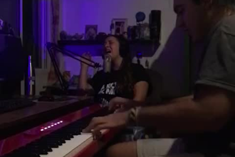 sing vocals for your song, english or spanish