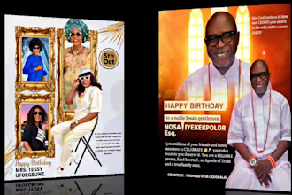 design beautiful birthday and wedding flyers for your event