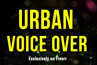 record urban millennial male voice over