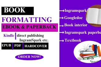 do ebook formatting for kindle, smashwords, lulu, ingramspark, pdf to epub, KDP
