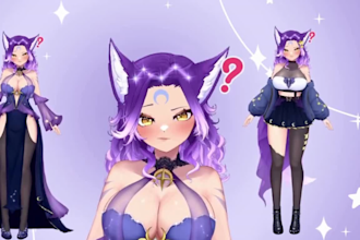 design and rig 2d vtuber model live 2d streaming avatar anime vtuber model