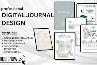 digital journal, printable planner, workbook planner, canva ebook journal design
