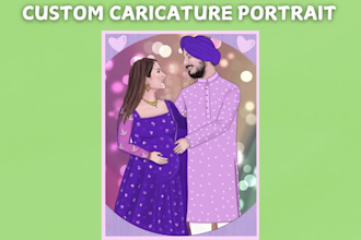 draw custom digital portrait, caricature, cartoon avatar