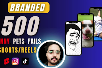 provide 500 funny pet fails youtube shorts and instagram reels