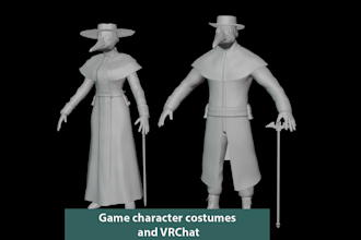 create 3d costume for your model in video games or apparel