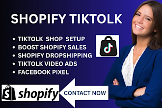 shopify tiktolk boost sales shop set up shopify dropshipping tiktolk video ads