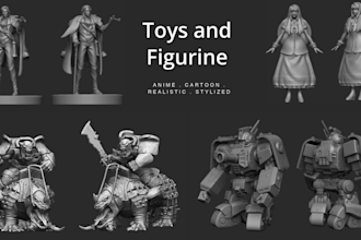 3d modeling, sculpting character, statue, anime, figure, toys for 3d printing