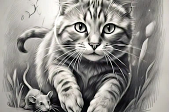sketch realistic hand drawn pencil portraits of any pets or animal