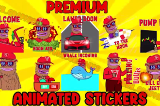 design an eye catching animated telegram sticker for your crypto project