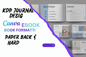 design kdp journal, canva ebook, children ebook, illustration book formatting