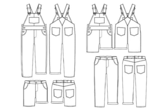 create tech pack and flat sketches for fashion design activewear tech pack