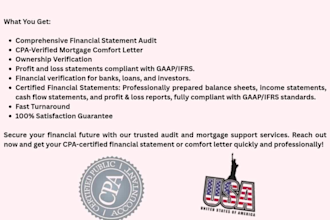 review financial statement audit, income statement, comfort mortgage letter
