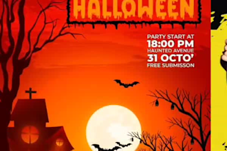 do design modern, christmas flyer, event halloween flyer,