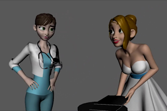 animate 3d rigged characters in maya or blender