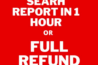 provide amazon trademark search report in 1 hour