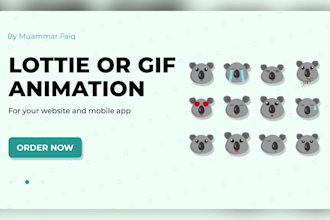 create lottie animation or gif for website and mobile app