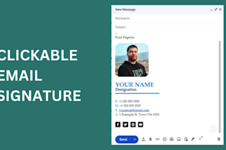 make clickable HTML email signatures for gmail, outlook, etc with social media