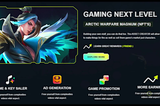 make a gaming website with premium images and icons using modern technology