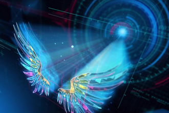 create a futuristic logo animation with holographic effects