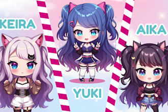 draw cute and adorable chibi anime art for pfp, stream, and stickers