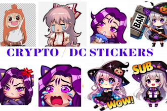 do emote stickers telegram stickers web3 stickers discord sticker emoji pack GIF