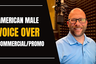 record an american male commercial or promotional voice over