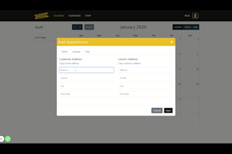 manage the appointments with the calendar