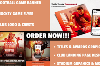 do soccer, baseball, football, all sports banners crests, logo