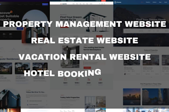 build property management website, vacation rental website, hotel booking